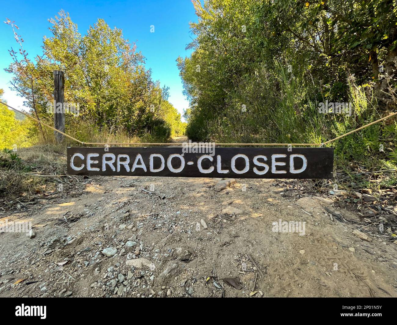 strada chiusa al passo in patagonia argentina Foto Stock