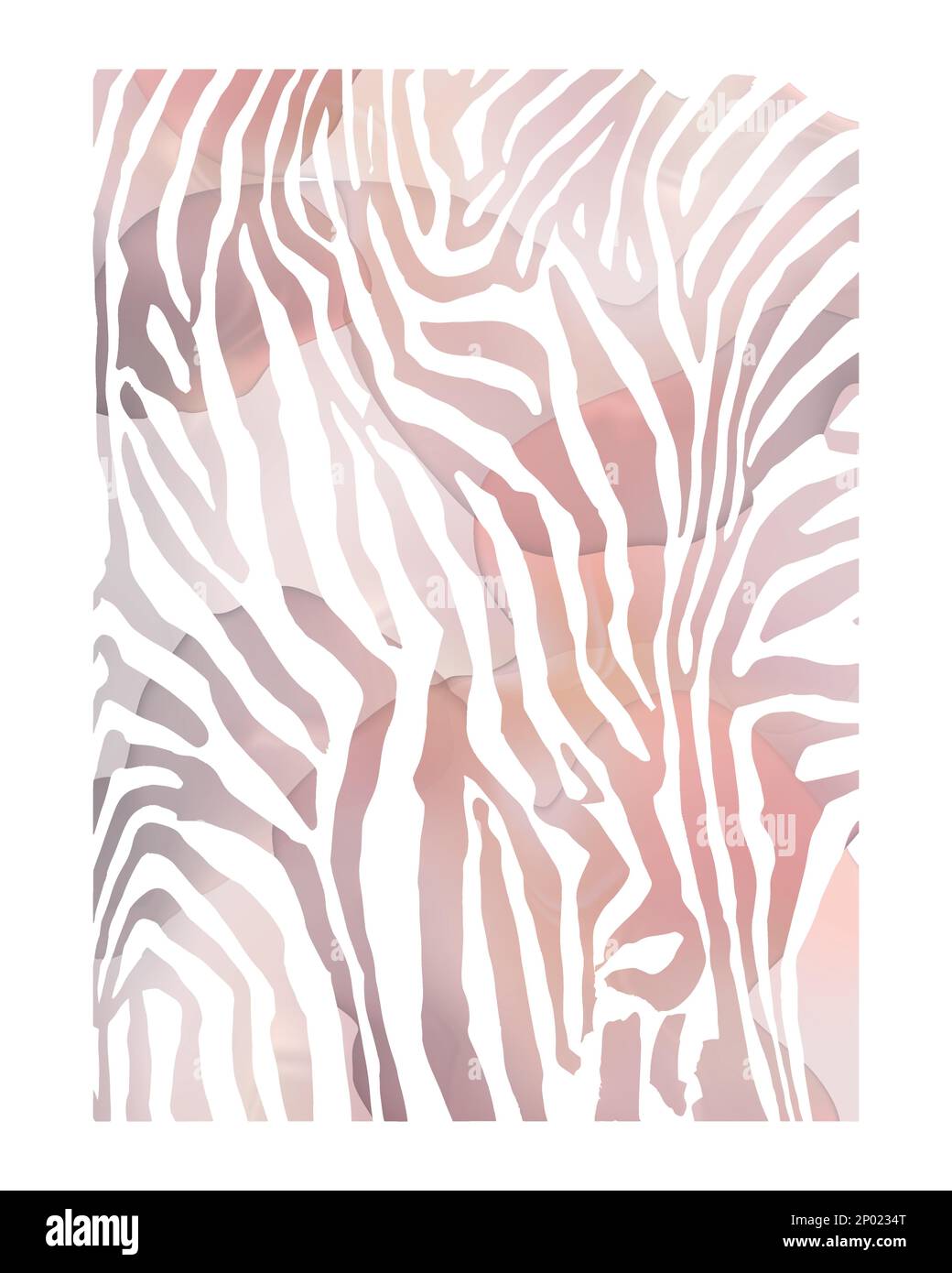 Vector minimalistal Watercolor Zebra Pattern Stampa per poster, copertina del libro o sfondo dell'annuncio. Illustrazione Vettoriale