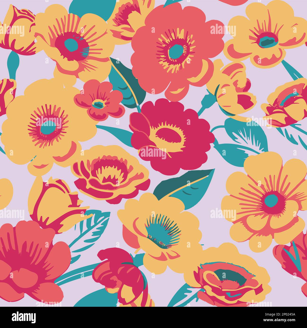 Modello di superficie senza cuciture Vector retro Vintage Abstract Floral per prodotti o stampe di carta da imballaggio. Illustrazione Vettoriale