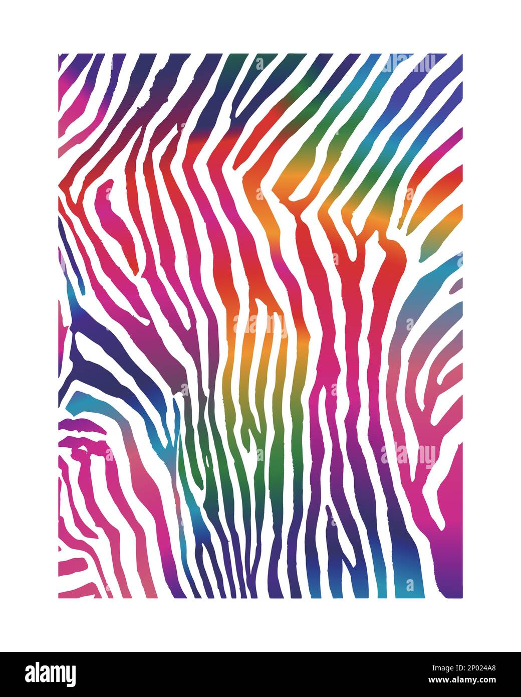 Stampa vettoriale minimalista iridescente Zebra Pattern per poster, copertina del libro o sfondo pubblicitario. Illustrazione Vettoriale