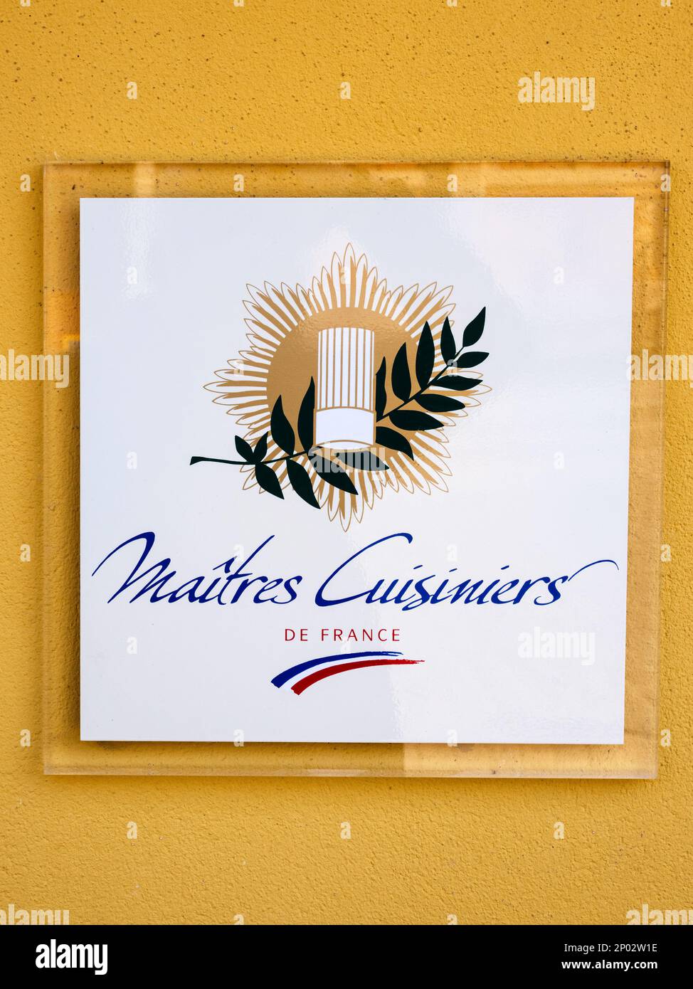 Colmar, Francia - 27 marzo 2022: Un segno per i Master Chef di Francia Foto Stock
