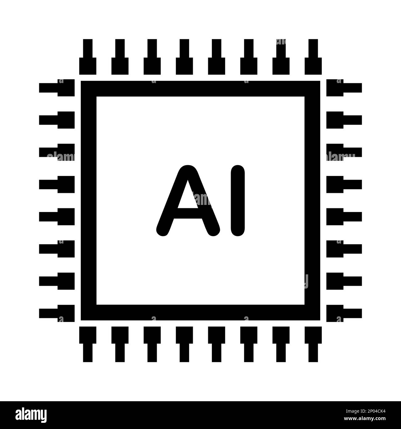 Icona ai. Intelligenza artificiale icona. AI. Delineare l'icona ai. Segno di intelligenza artificiale. Illustrazione vettoriale. Illustrazione Vettoriale