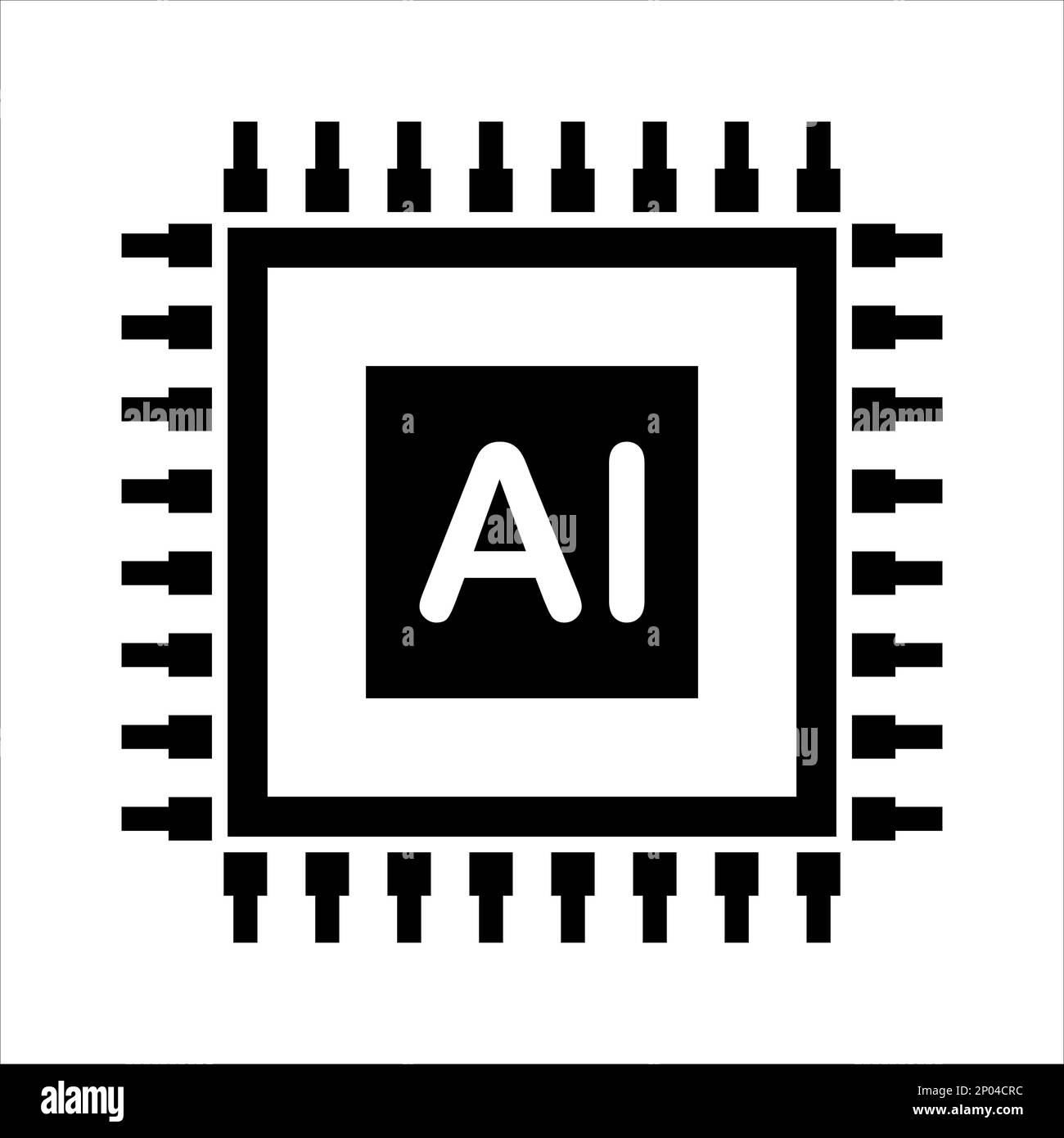 Icona ai. Intelligenza artificiale icona. AI. Delineare l'icona ai. Segno di intelligenza artificiale. Illustrazione vettoriale. Illustrazione Vettoriale