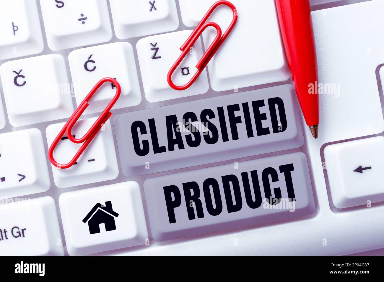 Segno di testo che mostra il prodotto classificato. Parola per dati sensibili Top Secret divulgazione non autorizzata Foto Stock