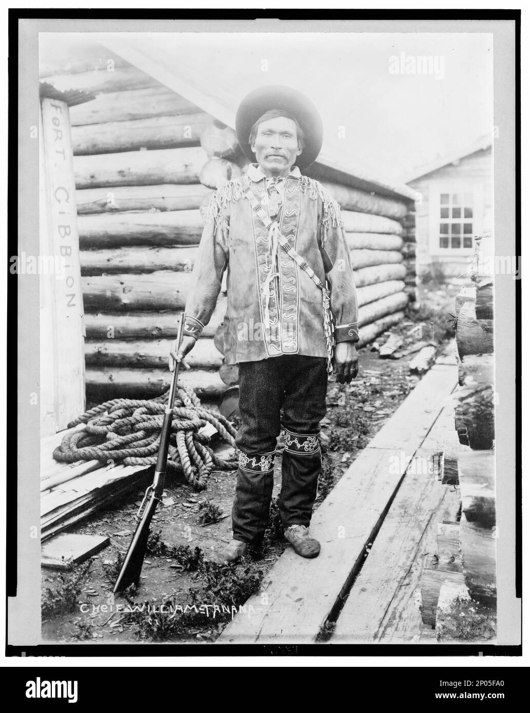 Capo William , Capo William, Tanana. Frank and Frances Carpenter Collection, regalo; Sig.ra W. Chapin Huntington; 1951, Eskimos, Alaska, Tanana, 1910-1920, Indiani del Nord America, Alaska, Tanana, 1910-1920, Tribal Chiefs, Alaska, Tanana, 1910-1920, Stati Uniti, Alaska, Tanana Foto Stock