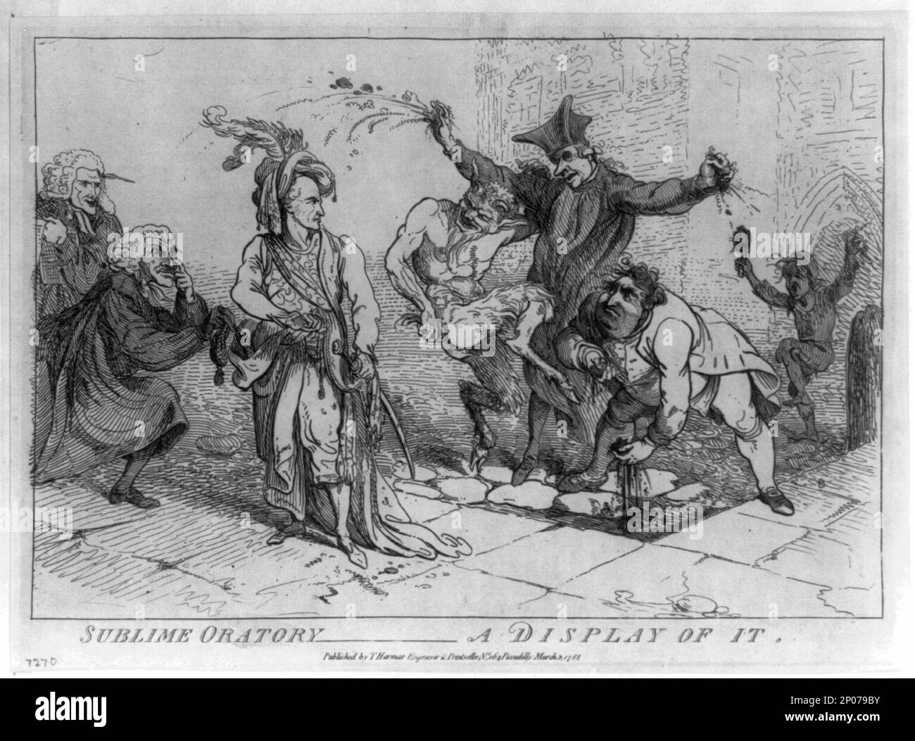 Sublime oratorio - un'esposizione di esso. British Cartoon Prints Collection , questo record contiene dati non verificati provenienti da cartelline, Cartoons, Fr.; B.I.(3); Law; Oratory; Pub. I. Foto Stock