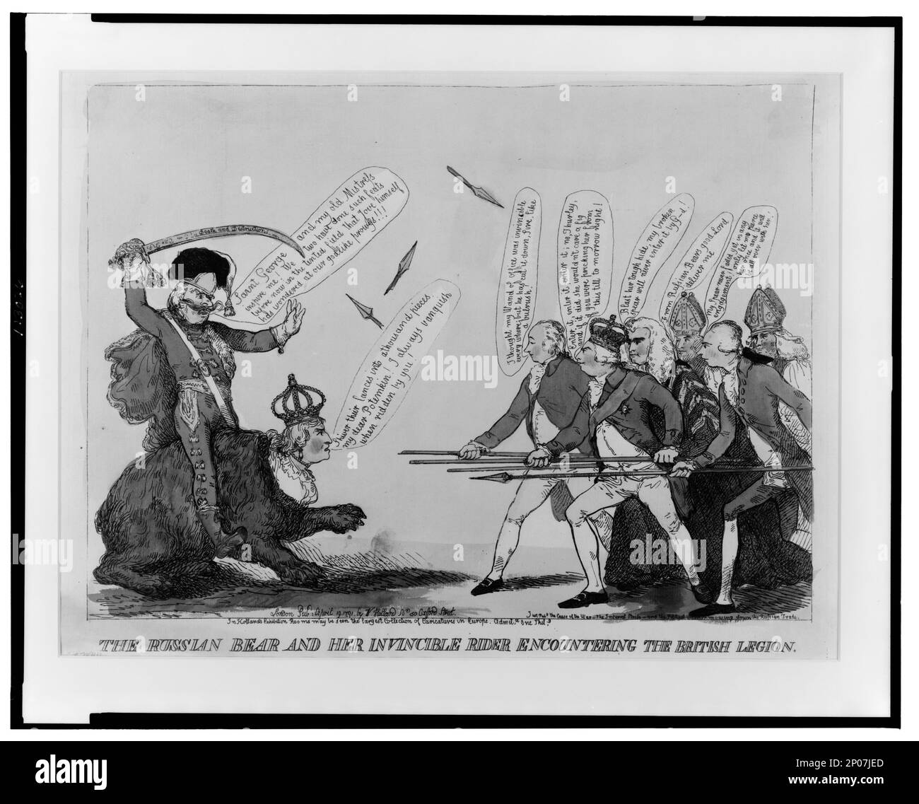 L'orso russo e il suo pilota invincibile incontrano la legione britannica. British Cartoon Prints Collection , Catalogo di stampe e disegni nel British Museum. Divisione i, satira politica e personale, v. 6, n. 7844, prestito di esposizione 4161-L. Catherine,II,Imperatrice di Russia,1729-1796. , Potemkin, Grigori? Aleksandrovich, kni?a?z?, 1739-1791. , Giorgio,III,Re di Gran Bretagna,1738-1820. , Pitt, William, 1759-1806. , Thurlow, Edward Thurlow, Baron, 1731-1806. , Relazioni internazionali,Russia,1790-1800. , Relazioni internazionali,Gran Bretagna,1790-1800. Foto Stock