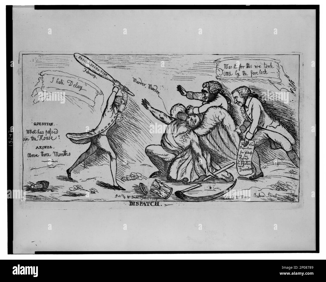 Spedizione. Collezione British Cartoon Prints . Politica & governo, Inghilterra, 1780-1790. , Tempo, 1780-1790. , Omicidi,Inghilterra,1780-1790. Foto Stock