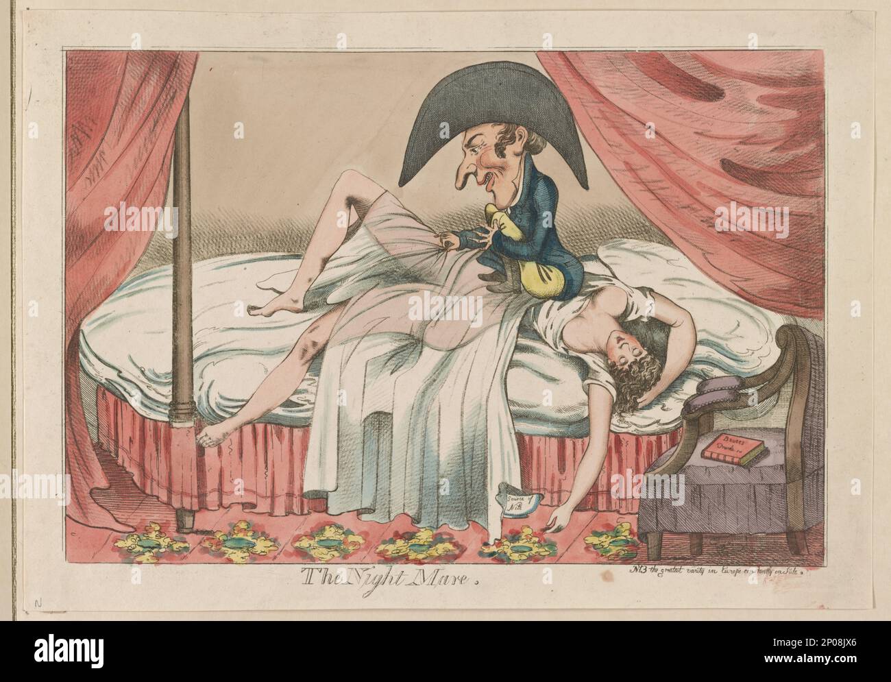 La notte mare. Collezione British Cartoon Prints . Bruce, James, 1730-1794. , Esploratori,1790. Foto Stock