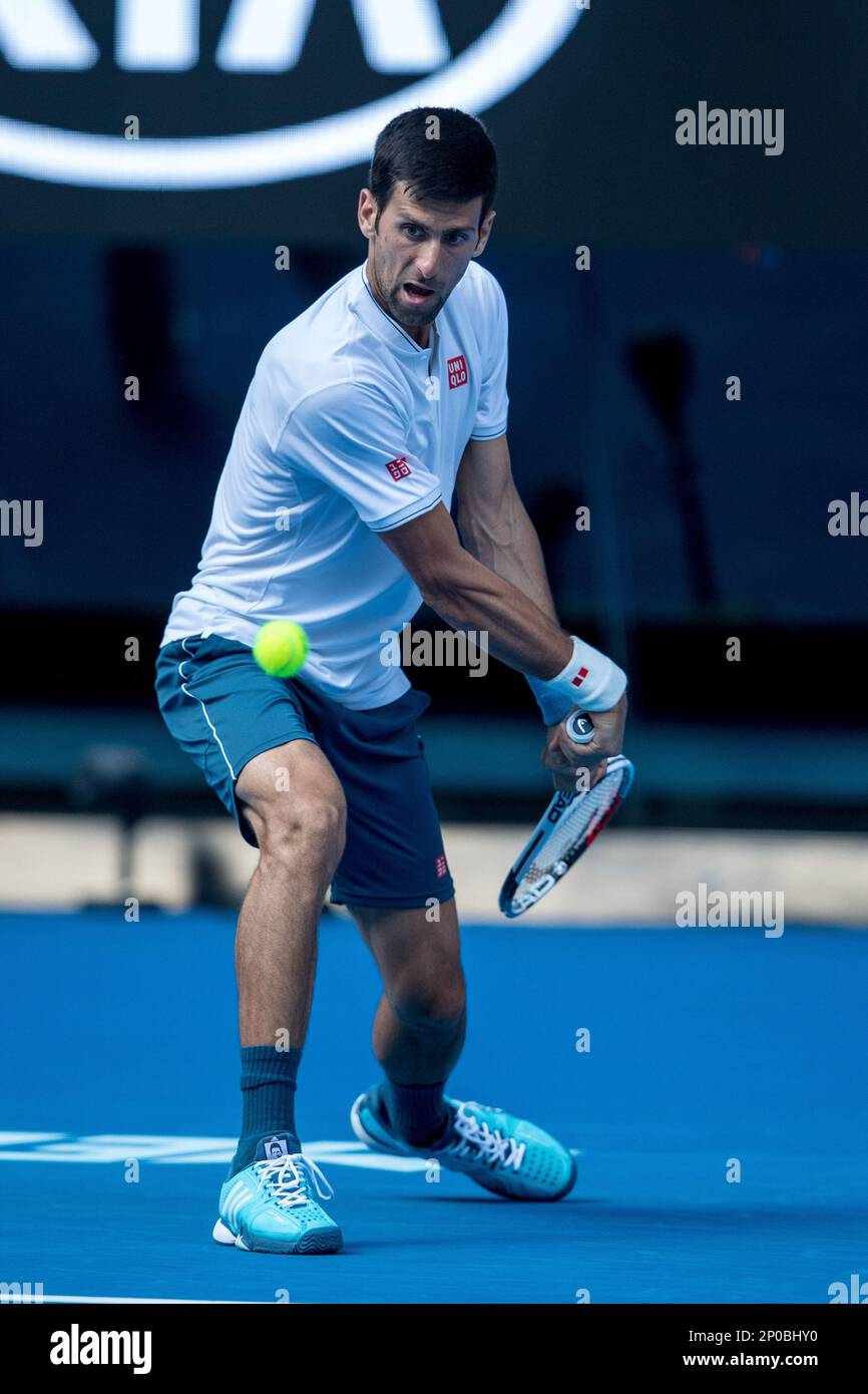 MELBOURNE, VIC - JANUARY 19: ... during the second round of the 2017 Australian Open on January 19, 2017, at Melbourne Park Tennis Centre in Melbourne, Australia.(Photo by Jason Heidrich/Icon Sportswire) (Icon Sportswire via AP Images) Foto Stock