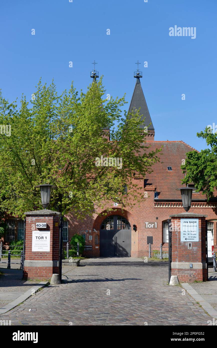 Gate 1, Prison, Seidelstrasse, Tegel, Reinickendorf, Berlino, Germania Foto Stock