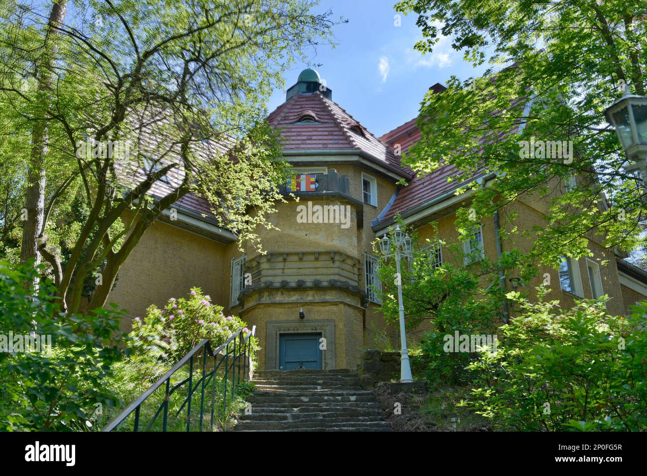 Casa buddista, Edelhofdamm, Frohnau, Reinickendorf, Berlino, Germania Foto Stock