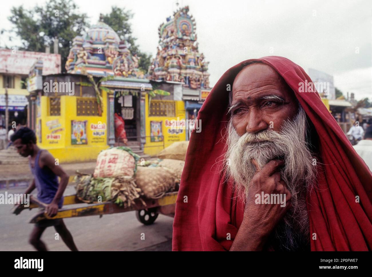 Narayanan, Beggar Coimbatore, Tamilnadu, India Foto Stock
