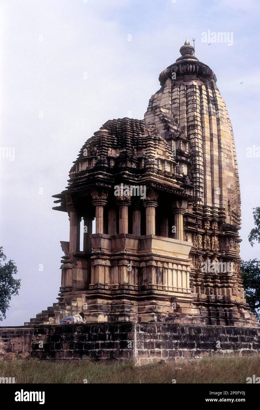 Tempio di Chaturbhuj in Khajuraho, Madhya Pradesh, India, Asia Foto Stock