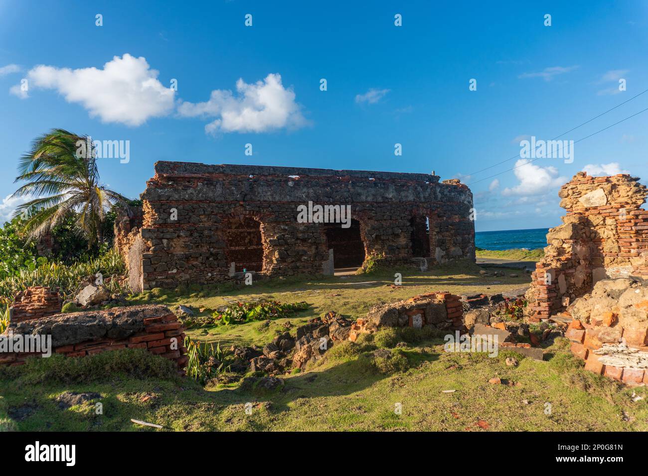 Rovine di Lazaretto isla de cabra San Juan Puerto Rico Foto Stock