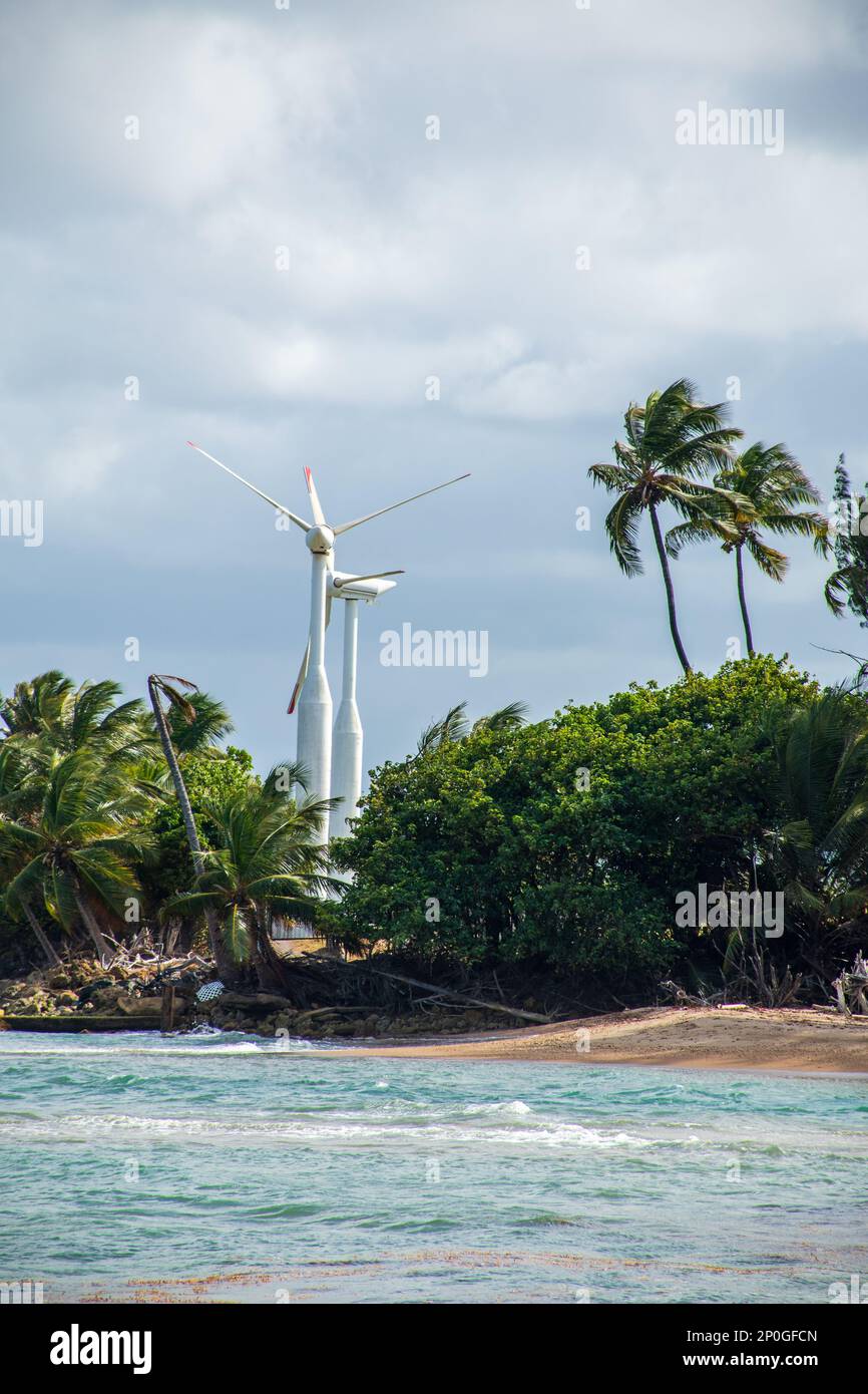 Turbine eoliche a San Juan Puerto Rico Foto Stock