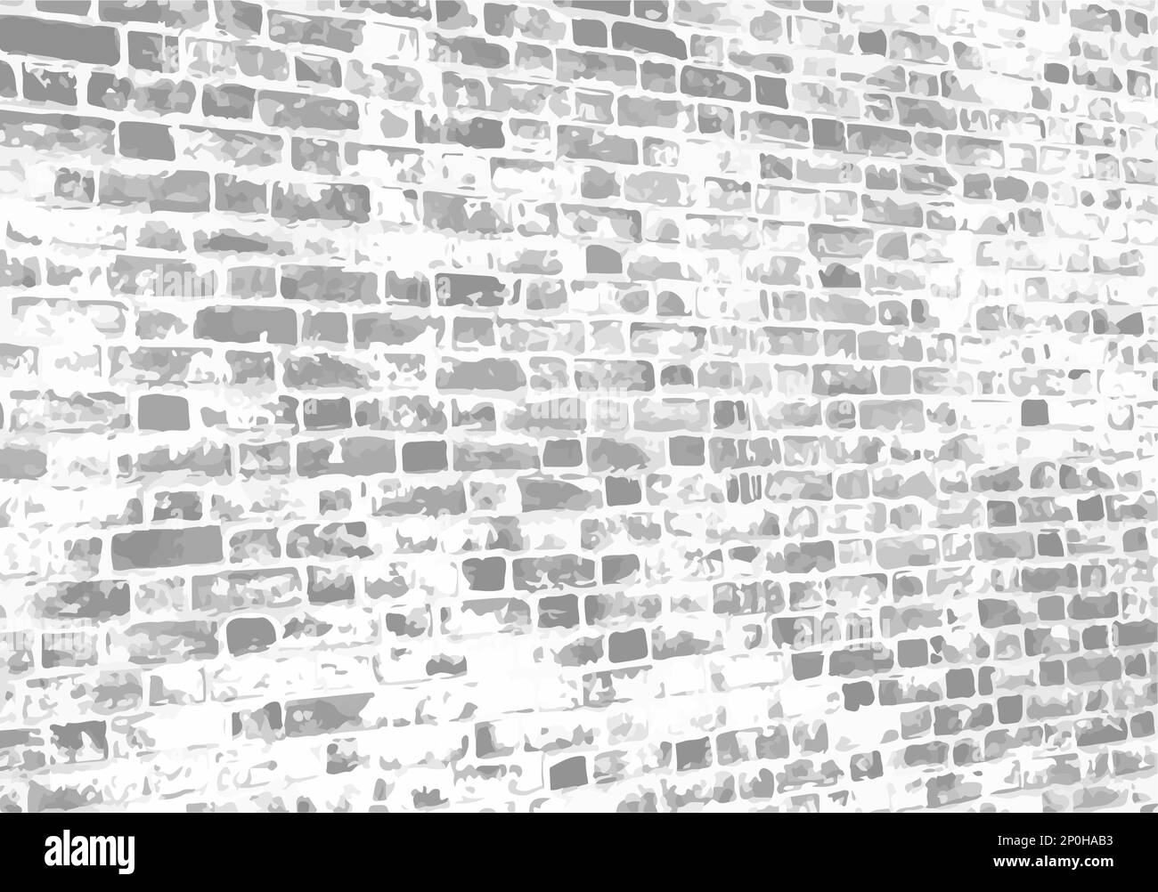 Grunge grigio bianco vecchio muro di mattoni con peeling intonaco con prospettiva Illustrazione Vettoriale