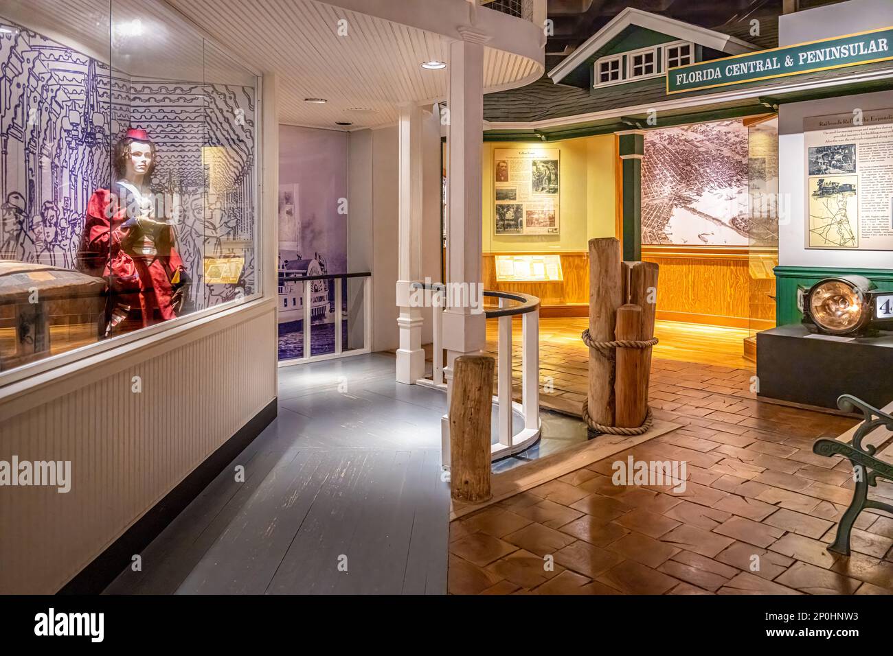 Mostra storica di Jacksonville, Florida, storia dei trasporti ferroviari e a vapore al Museo della Scienza e della Storia di Jacksonville. (USA) Foto Stock