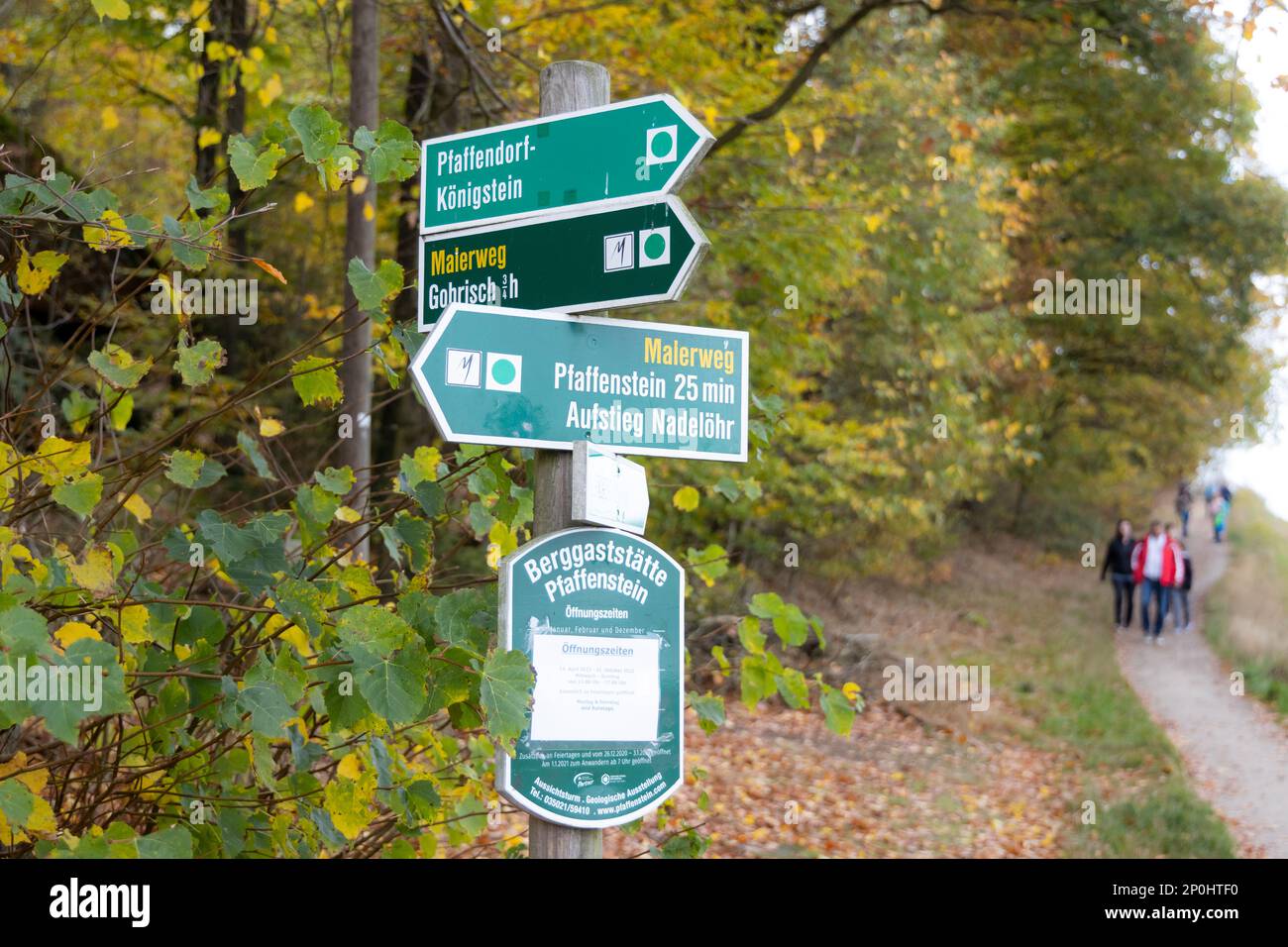 Elbsandsteingebirge im Herbst Sächsische Schweiz Foto Stock