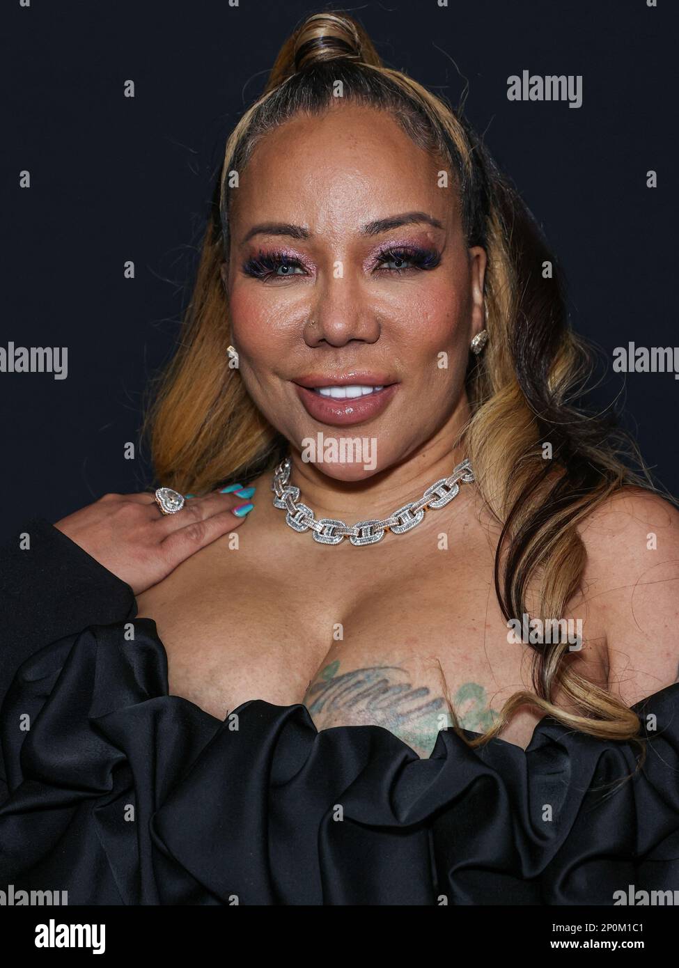 Hollywood, Stati Uniti. 02nd Mar, 2023. HOLLYWOOD, LOS ANGELES, CALIFORNIA, USA - 02 MARZO: Tameka 'Tiny' Harris arriva al 'SWV & Xscape: The Queens of R&B' Season 1 Press Event di Bravo, tenutosi all'Aster il 2 marzo 2023 a Hollywood, Los Angeles, California, Stati Uniti. (Foto di Xavier Collin/Image Press Agency) Credit: Image Press Agency/Alamy Live News Foto Stock