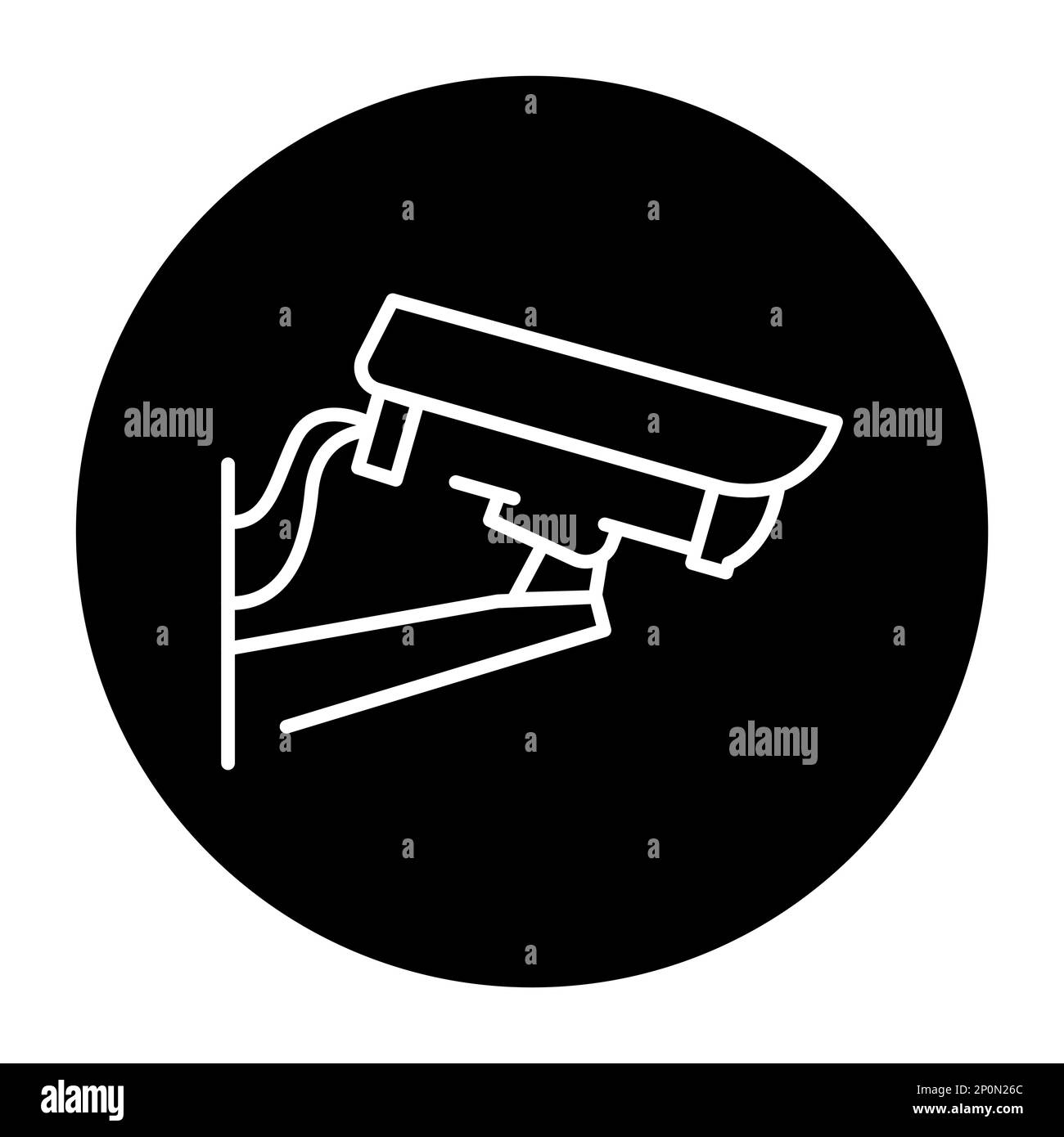Icona della linea a colori della telecamera di sorveglianza. Pittogramma per la pagina Web. Illustrazione Vettoriale