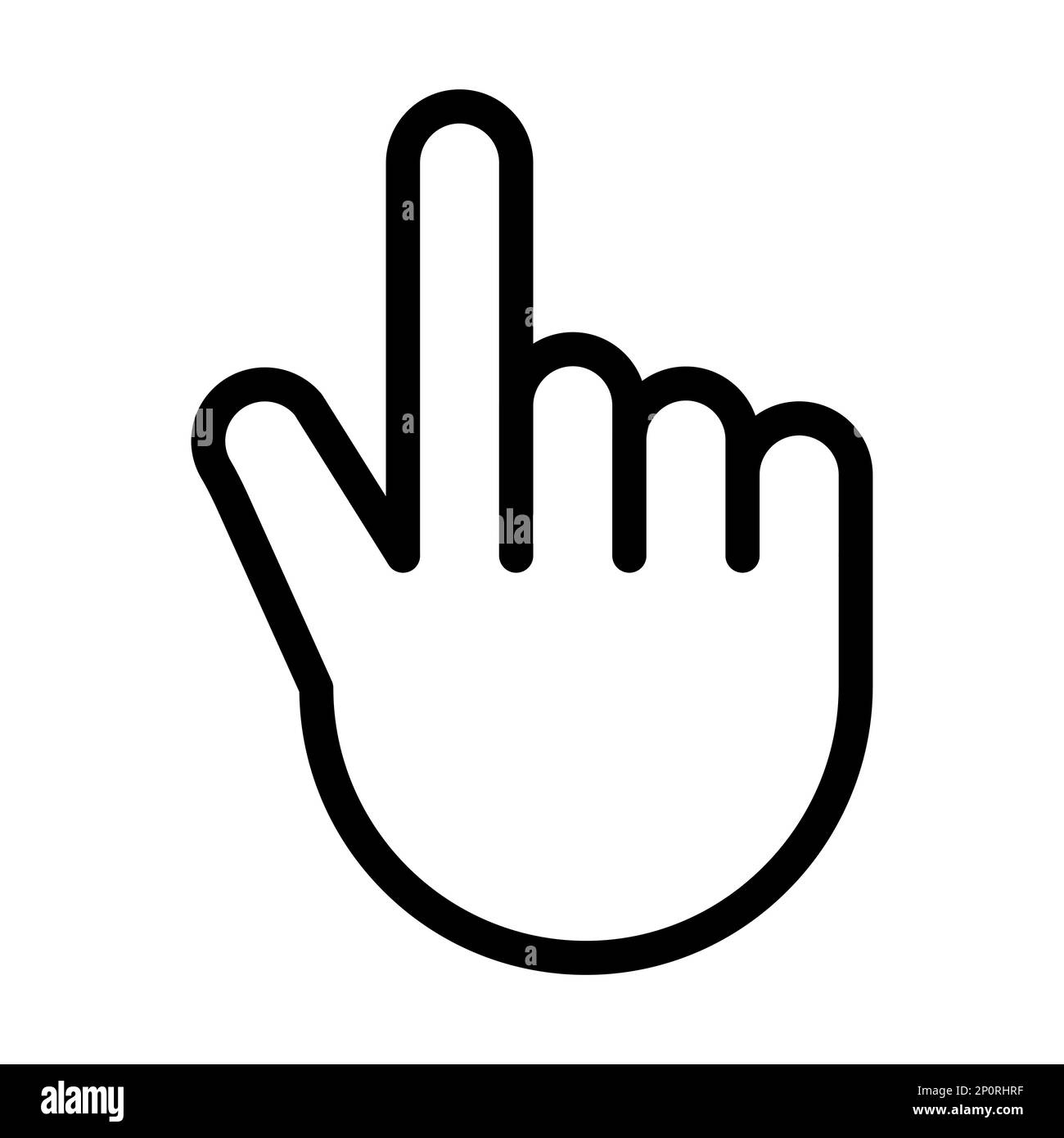 Icona a linea spessa Raised Finger Vector per uso personale e commerciale. Foto Stock