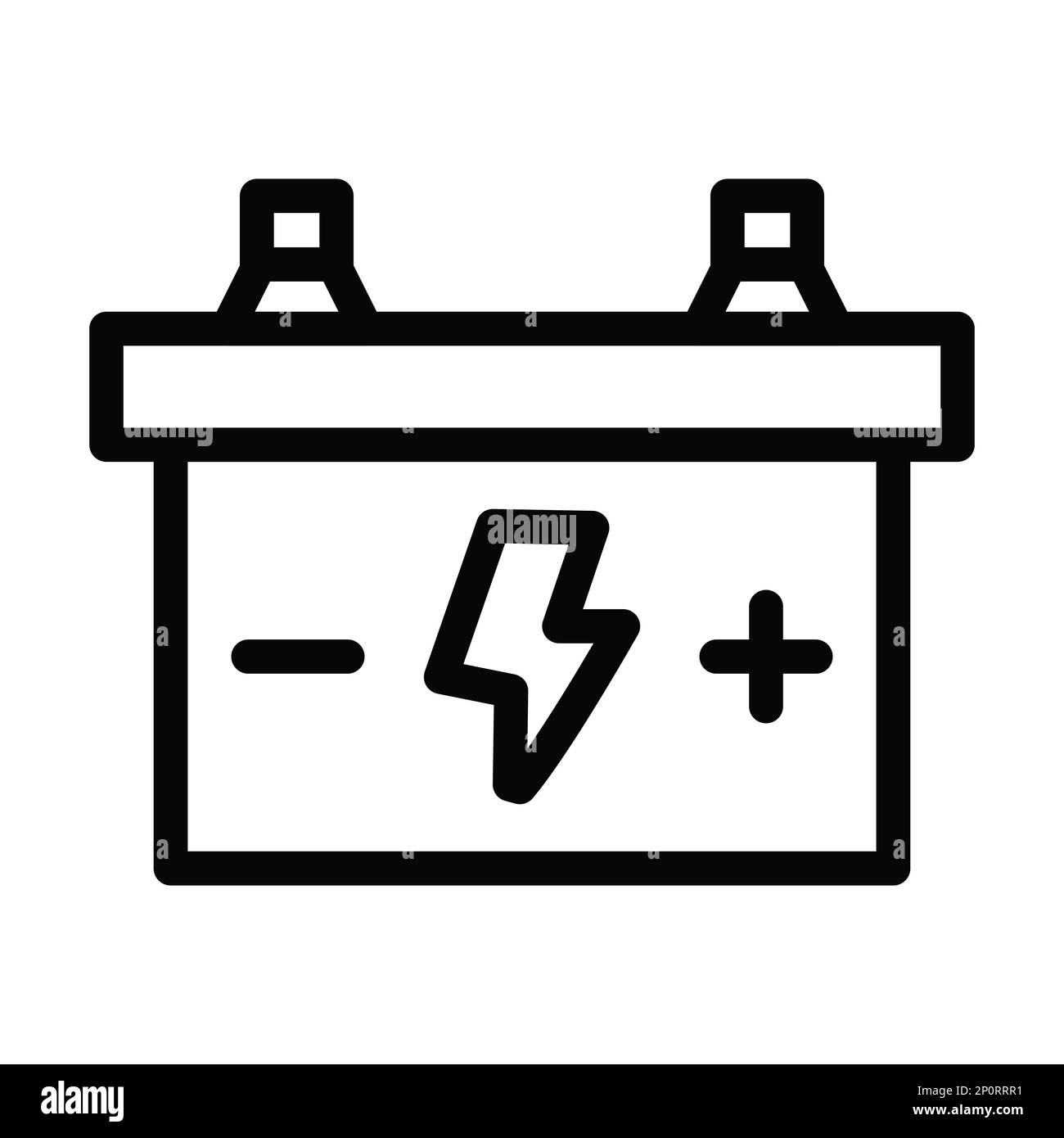 Batterie icona a linee spesse Vector per uso personale e commerciale. Foto Stock