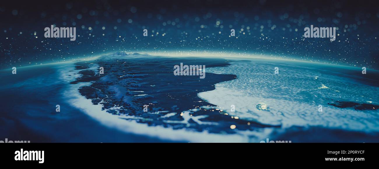 Sud America, Patagonia, Ande. Elementi di questa immagine forniti dalla NASA. rendering 3d Foto Stock