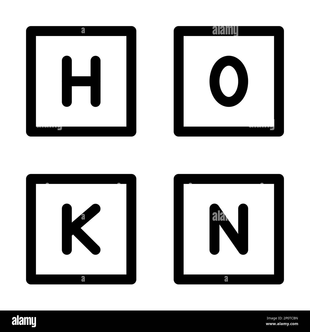 Icona linea spessa vettore tavola periodica per uso personale e commerciale. Foto Stock