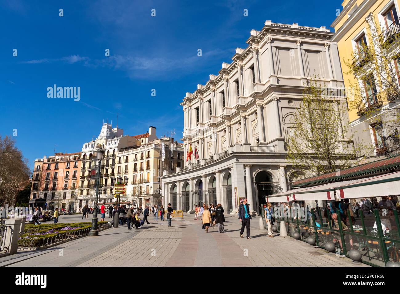 Teatro reale nella Plaza de Oriente, Madrid, Spagna Foto Stock