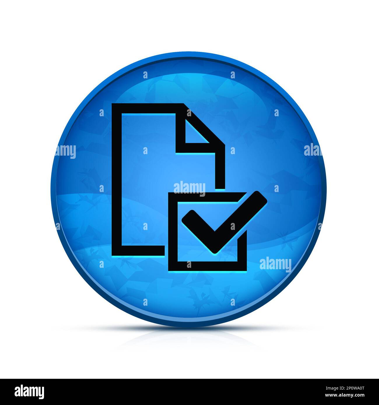 Icona Survey (elenco di controllo) sul pulsante rotondo blu classico Foto Stock
