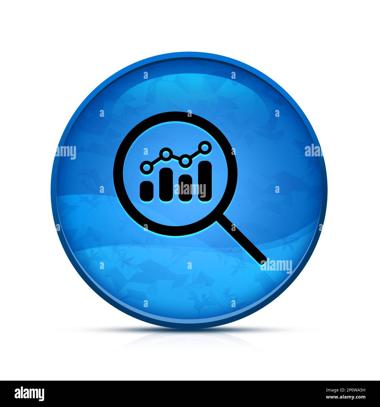 Visualizza l'icona di analisi finanziaria o di ricerca sulle metriche sul  pulsante blu di classe Foto stock - Alamy