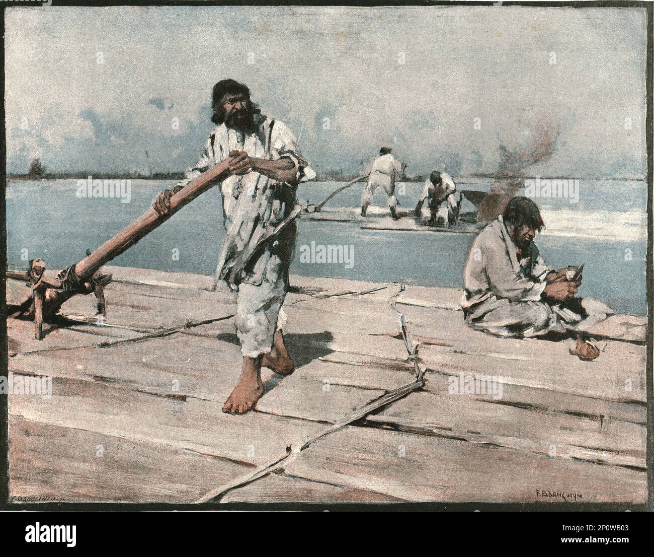''"Wallachian Rafts, Lower Danube" dopo Frank Brangwyn', 1891. Da "The Graphic. Un quotidiano settimanale illustrato", Volume 44. Da luglio a dicembre 1891. Foto Stock