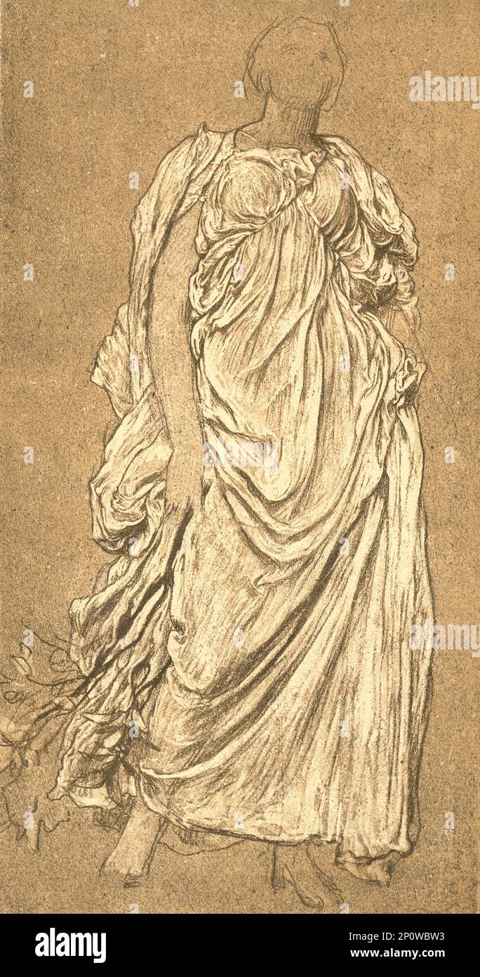 ''Studio per la Dafneforia'. A FAC-SIMile of original drawings by Sir Frederick Leighton, P.R.A.'. Da "artisti moderni" di F.G. .Dumas. [J.S.Virtue &amp; Co Ltd, London, c1880] Foto Stock