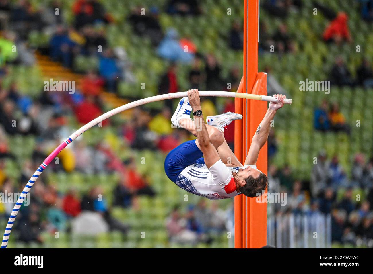 Renaud Lavillenie (Francia). Pole Vault uomo. Campionato europeo di Monaco 2022 Foto Stock