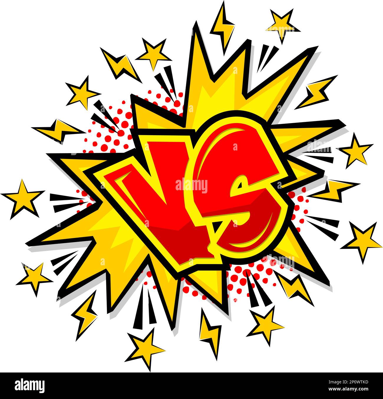 Telaio a esplosione VS Comics. Contro il duello di combattimento comico, la sfida di battaglia e il logo di confronto di lotta. Simbolo del cartone animato di conflitto vettoriale su ba trasparente Illustrazione Vettoriale