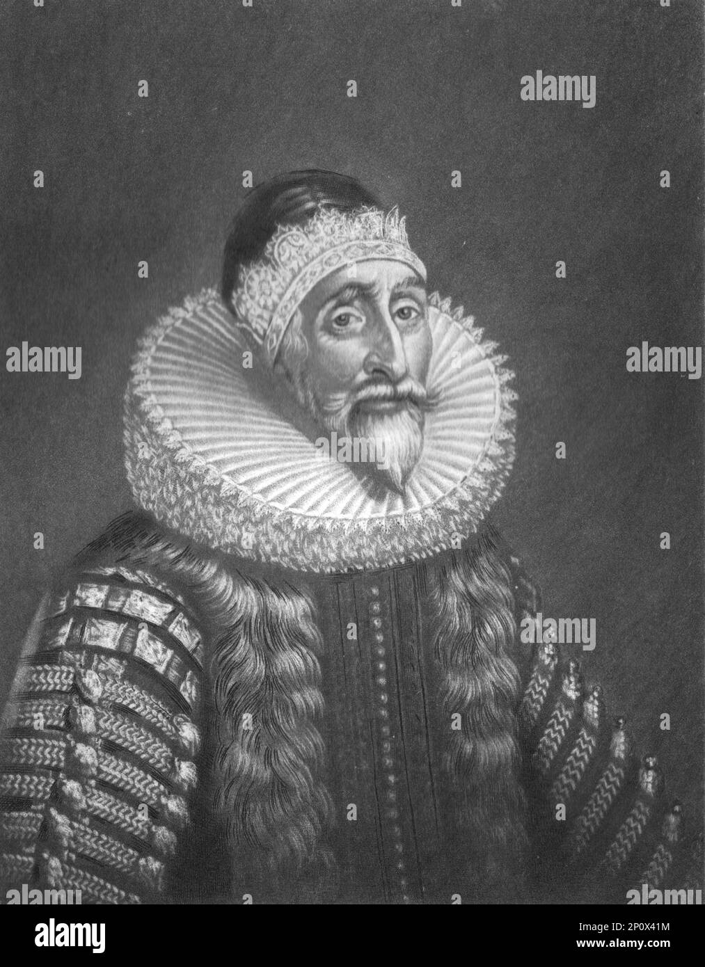 "Sir John Coke, Segretario di Stato sotto Carlo I.", 1813. Da "Ritratti di personaggi illustri nella storia britannica dall'inizio del regno di Enrico l'ottavo alla fine del regno di Giacomo il secondo" [Samuel Woodburn, Londra, 1815]. Foto Stock