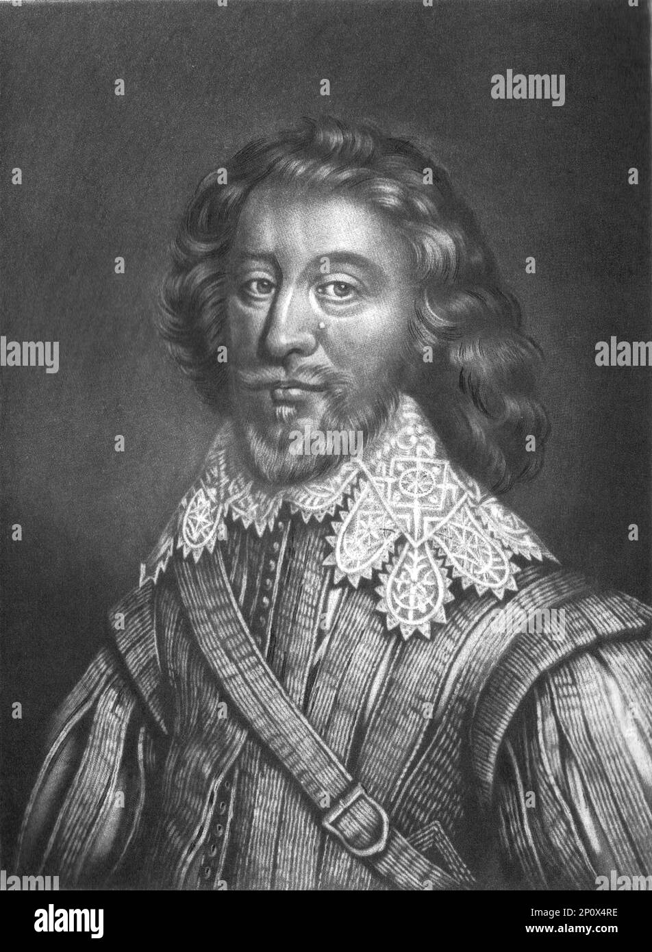 'William Fielding, conte di Denbigh; Obit 1643', 1813. Da "Ritratti di personaggi illustri nella storia britannica dall'inizio del regno di Enrico l'ottavo alla fine del regno di Giacomo il secondo" [Samuel Woodburn, Londra, 1815]. Foto Stock