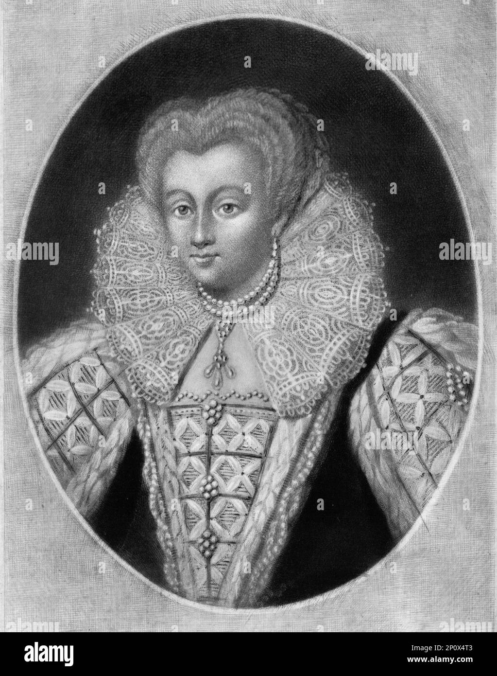 'Principessa Elisabetta, figlia di Enrico VIII Successivamente Regina; Natus 1533 - Denatus 1603', 1810. Da "Ritratti di personaggi illustri nella storia britannica dall'inizio del regno di Enrico l'ottavo alla fine del regno di Giacomo il secondo" [Samuel Woodburn, Londra, 1815]. Foto Stock