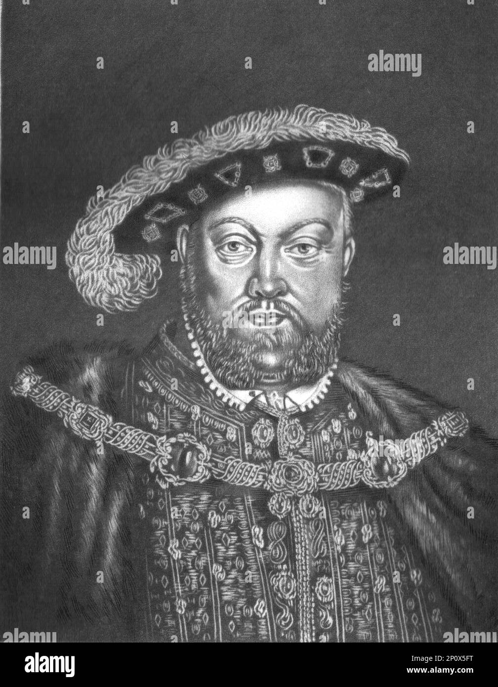 "Enrico VIII. Re d'Inghilterra; Obit 1546', 1815. Da "Ritratti di personaggi illustri nella storia britannica dall'inizio del regno di Enrico l'ottavo alla fine del regno di Giacomo il secondo" [Samuel Woodburn, Londra, 1815]. Foto Stock