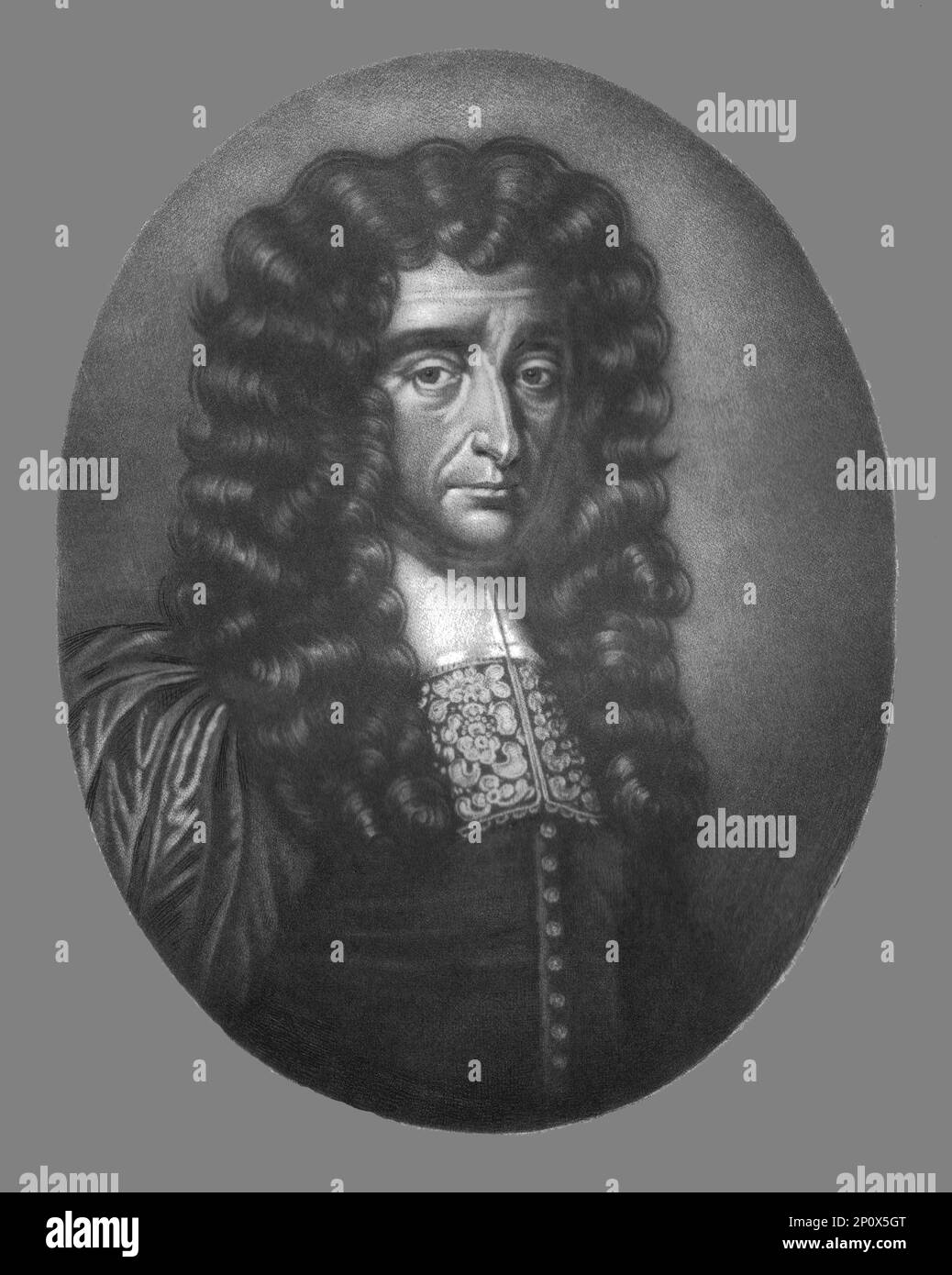 ''Sir Edmund Berry Godfrey; Obit 1678', 1812. Da "Ritratti di personaggi illustri nella storia britannica dall'inizio del regno di Enrico l'ottavo alla fine del regno di Giacomo il secondo" [Samuel Woodburn, Londra, 1815]. Foto Stock