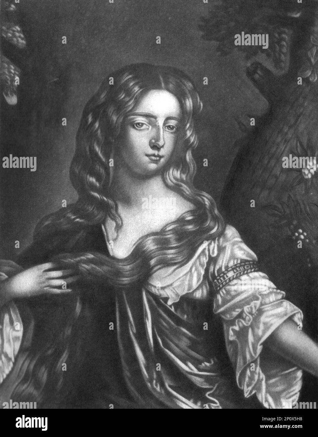 'Isabella, Duchessa di Grafton, laterly Contessa di Arlington; Obit 1722', 1814. Da "Ritratti di personaggi illustri nella storia britannica dall'inizio del regno di Enrico l'ottavo alla fine del regno di Giacomo il secondo" [Samuel Woodburn, Londra, 1815]. Foto Stock