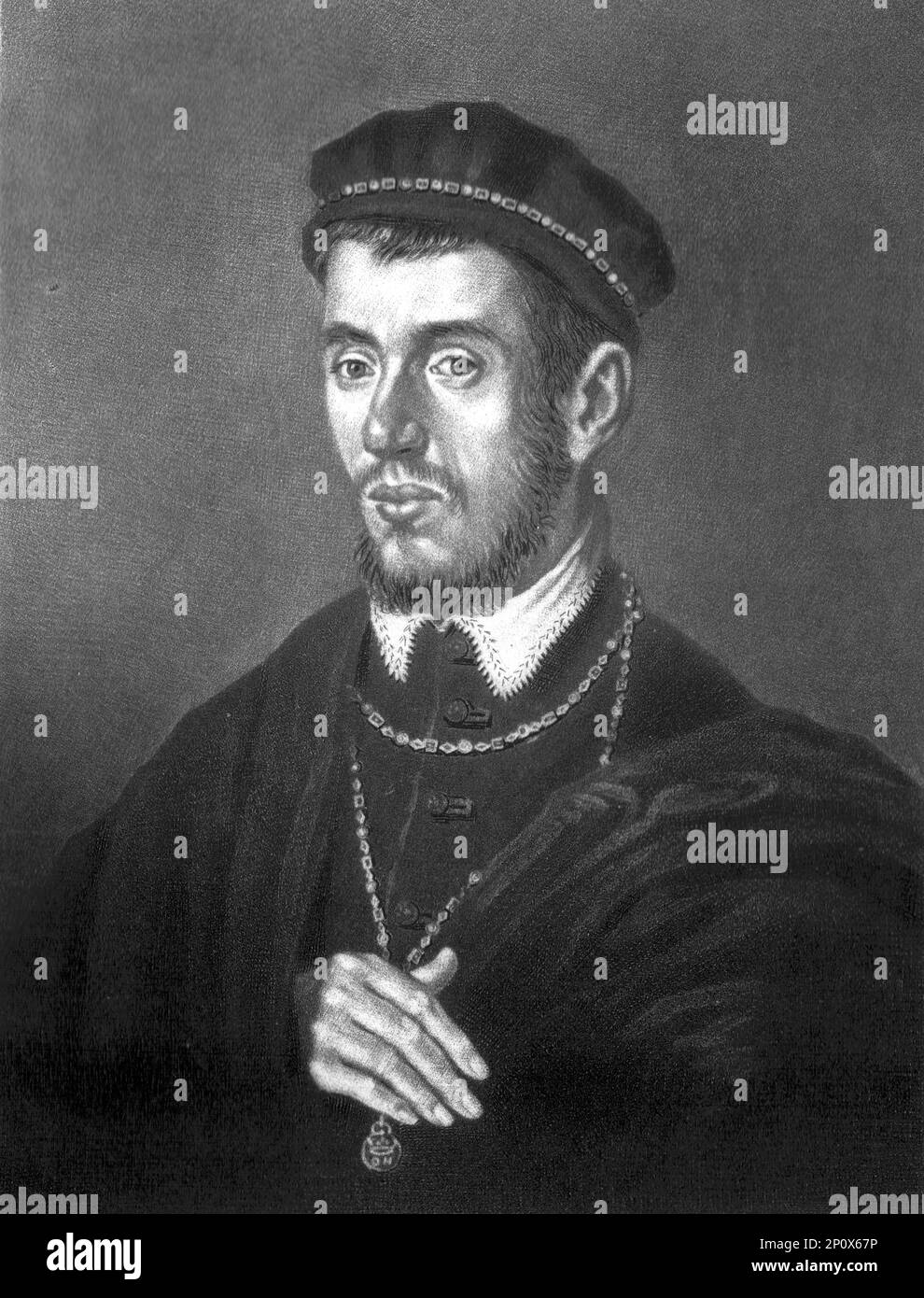 'Thomas Howard, Duca di Norfolk; decapitato 1572', 1810. Da "Ritratti di personaggi illustri nella storia britannica dall'inizio del regno di Enrico l'ottavo alla fine del regno di Giacomo il secondo" [Samuel Woodburn, Londra, 1815]. Foto Stock