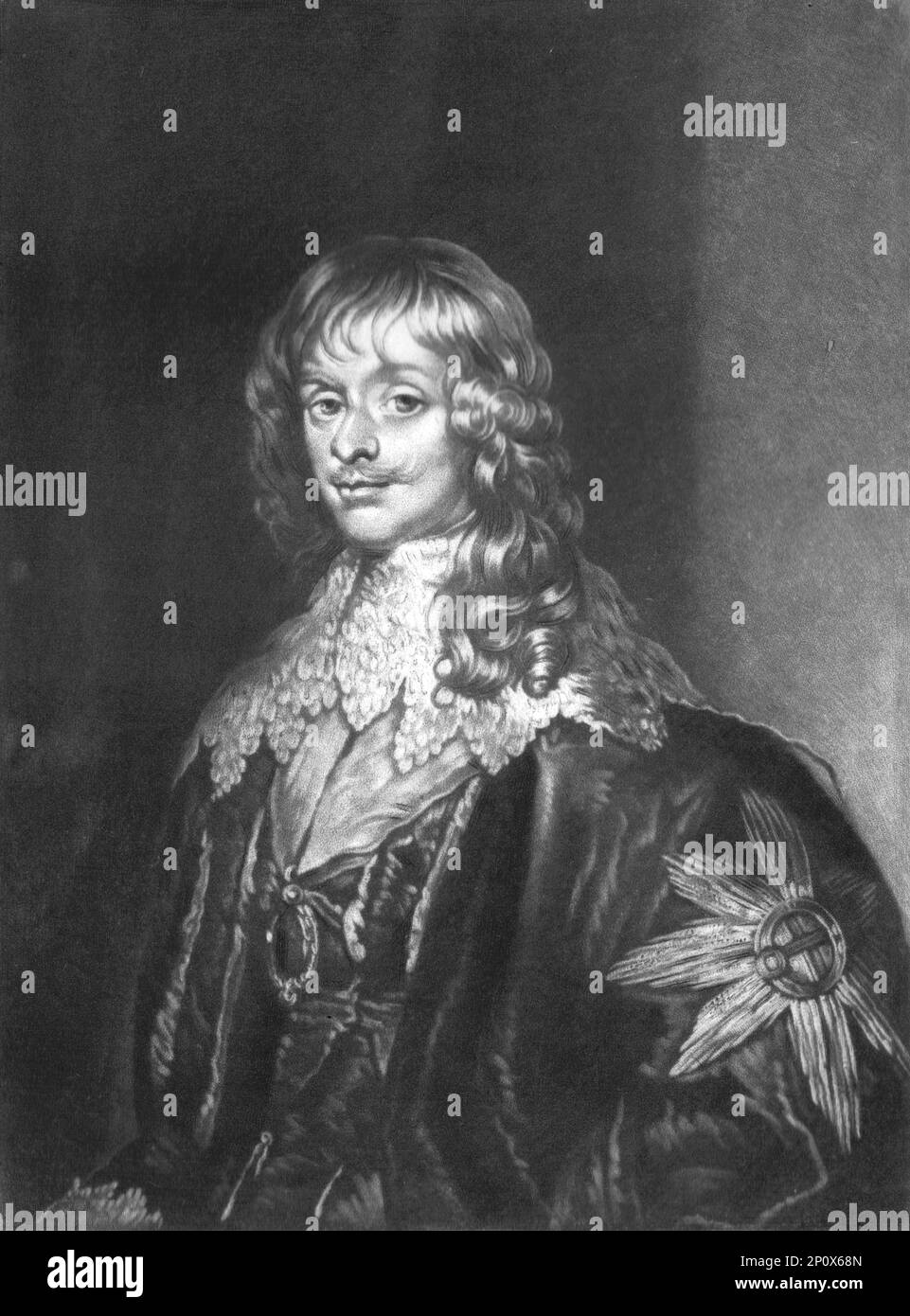 'James Stuart, Duca di Richmond; Lord Steward della Casa di Carlo i, Obit 1655'. Da "Ritratti di personaggi illustri nella storia britannica dall'inizio del regno di Enrico l'ottavo alla fine del regno di Giacomo il secondo" [Samuel Woodburn, Londra, 1815]. Foto Stock