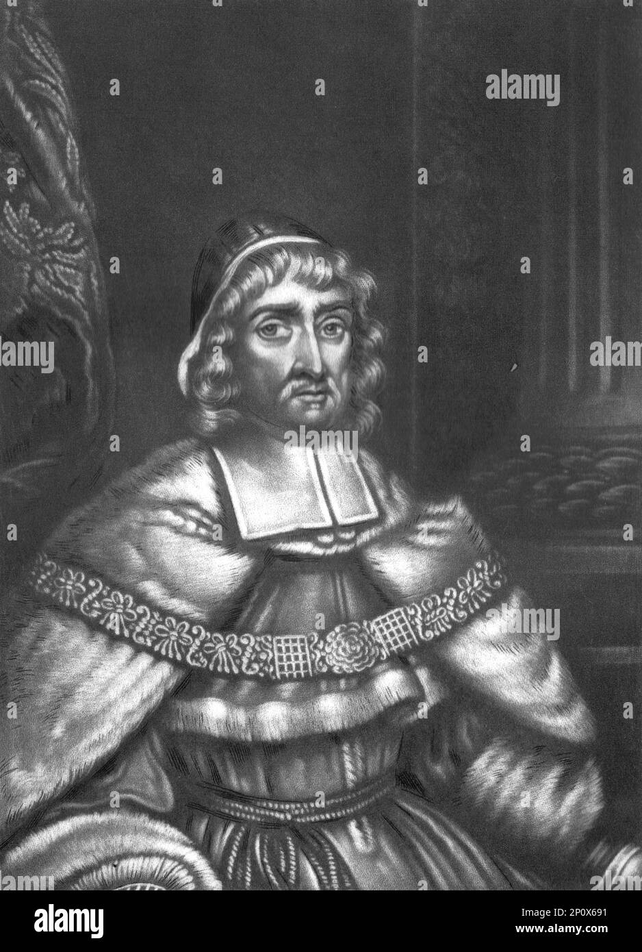 "Sir Richard Rainsford, Lord Chief Justice of the Kings Bench, rassegnato 1678", 1815. Da "Ritratti di personaggi illustri nella storia britannica dall'inizio del regno di Enrico l'ottavo alla fine del regno di Giacomo il secondo" [Samuel Woodburn, Londra, 1815]. Foto Stock