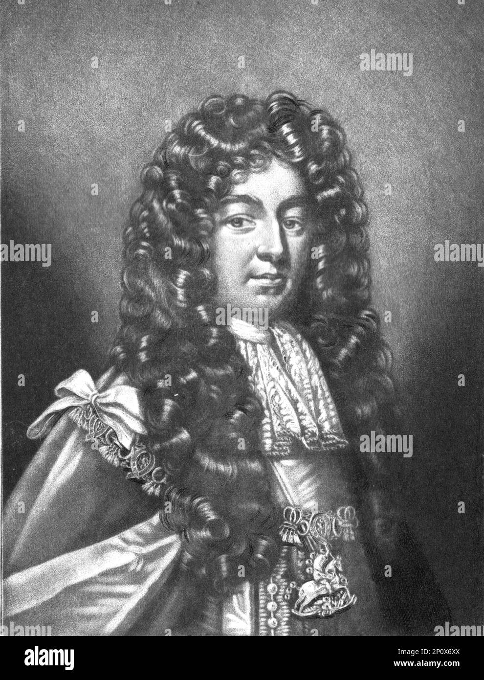 'Carlo, Duca di Somerset; Obit 1748', 1813. Da "Ritratti di personaggi illustri nella storia britannica dall'inizio del regno di Enrico l'ottavo alla fine del regno di Giacomo il secondo" [Samuel Woodburn, Londra, 1815]. Foto Stock