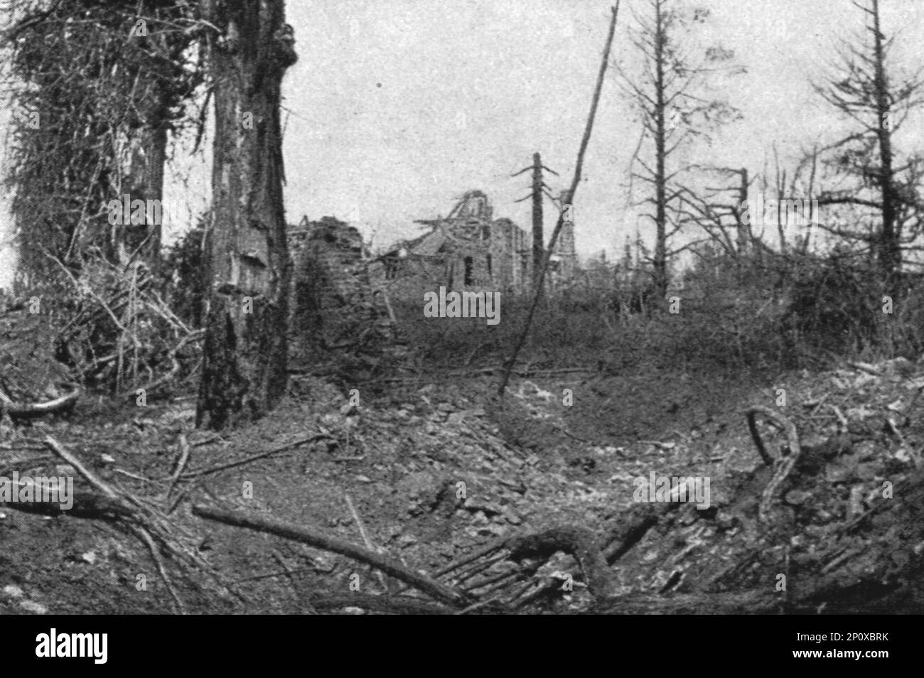 «La Bataille de la Somme; dans le parc de la Maisonnette», 1916. Da "Collection de la Guerre IV. L'Illustrazione Tome CXLVIII. La Guerre Juillet, Aout, Settembre, Ottobre, Novembre, Dicembre 1916". Foto Stock