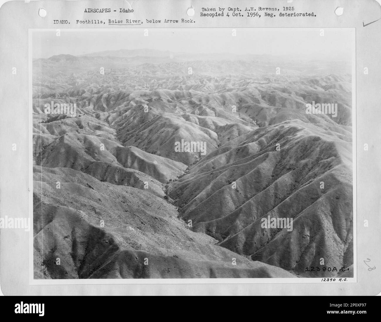 Idaho - Boise attraverso il fiume Boise, fotografia aerea. Foto Stock