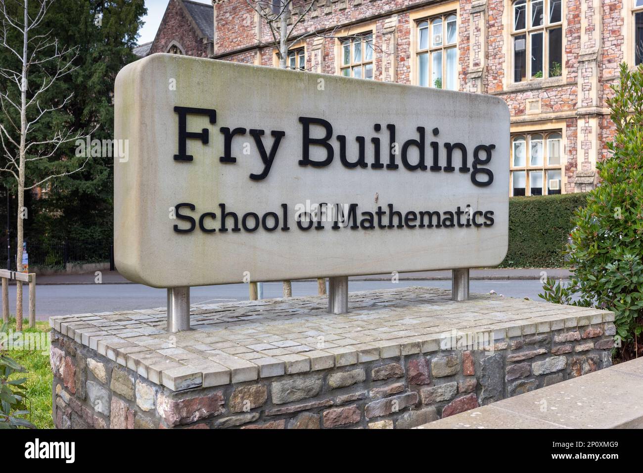 Ingresso alla scuola di matematica Fry Building, Bristol, Regno Unito Foto Stock