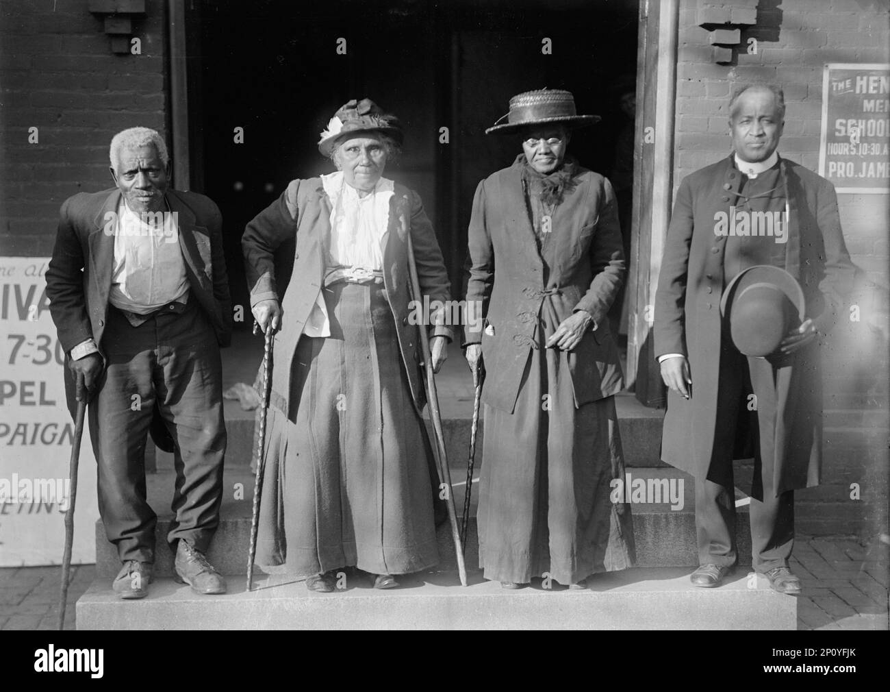 Riunione degli schiavi. Lewis Martin, età 100; Martha Elizabeth Banks, età 104; Amy Ware, Età 103; Rev. S.P. Disegnato, nato libero, 1917. Precedentemente schiaved afroamericani. Foto Stock
